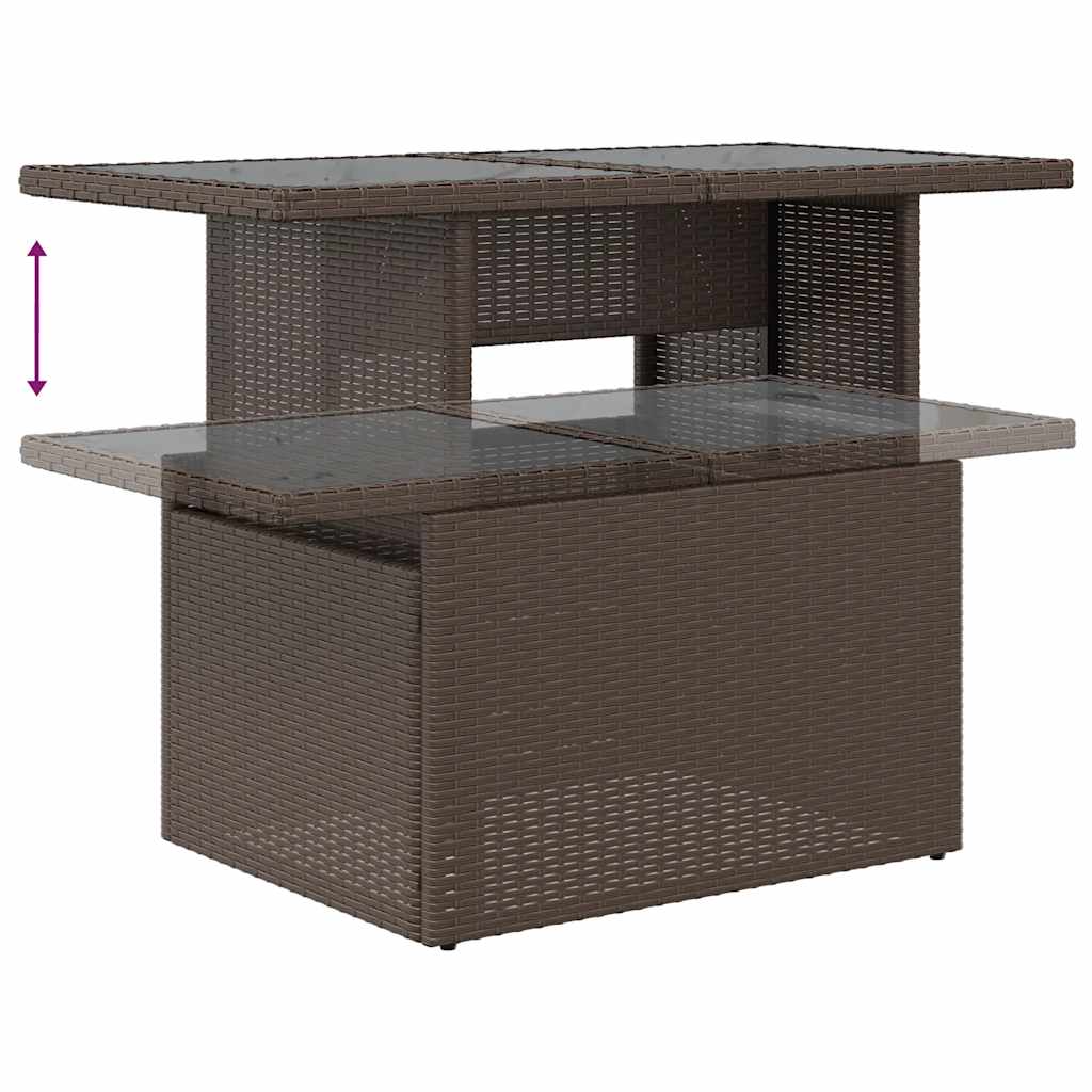 Vrtni set od 5 dijelova s jastucima, smeđi poliratan