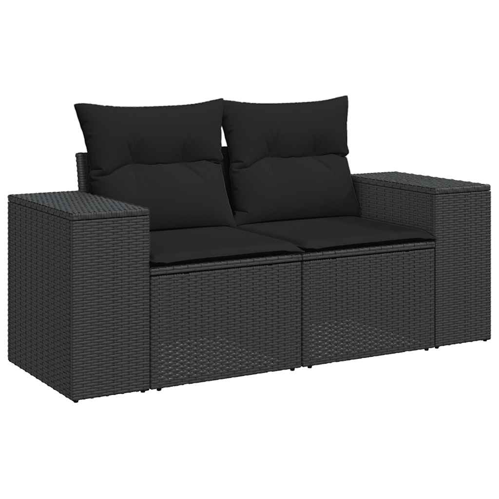 5-dijelna vrtna garnitura od poliratana s jastucima crna 100 x 55 x 73 cm