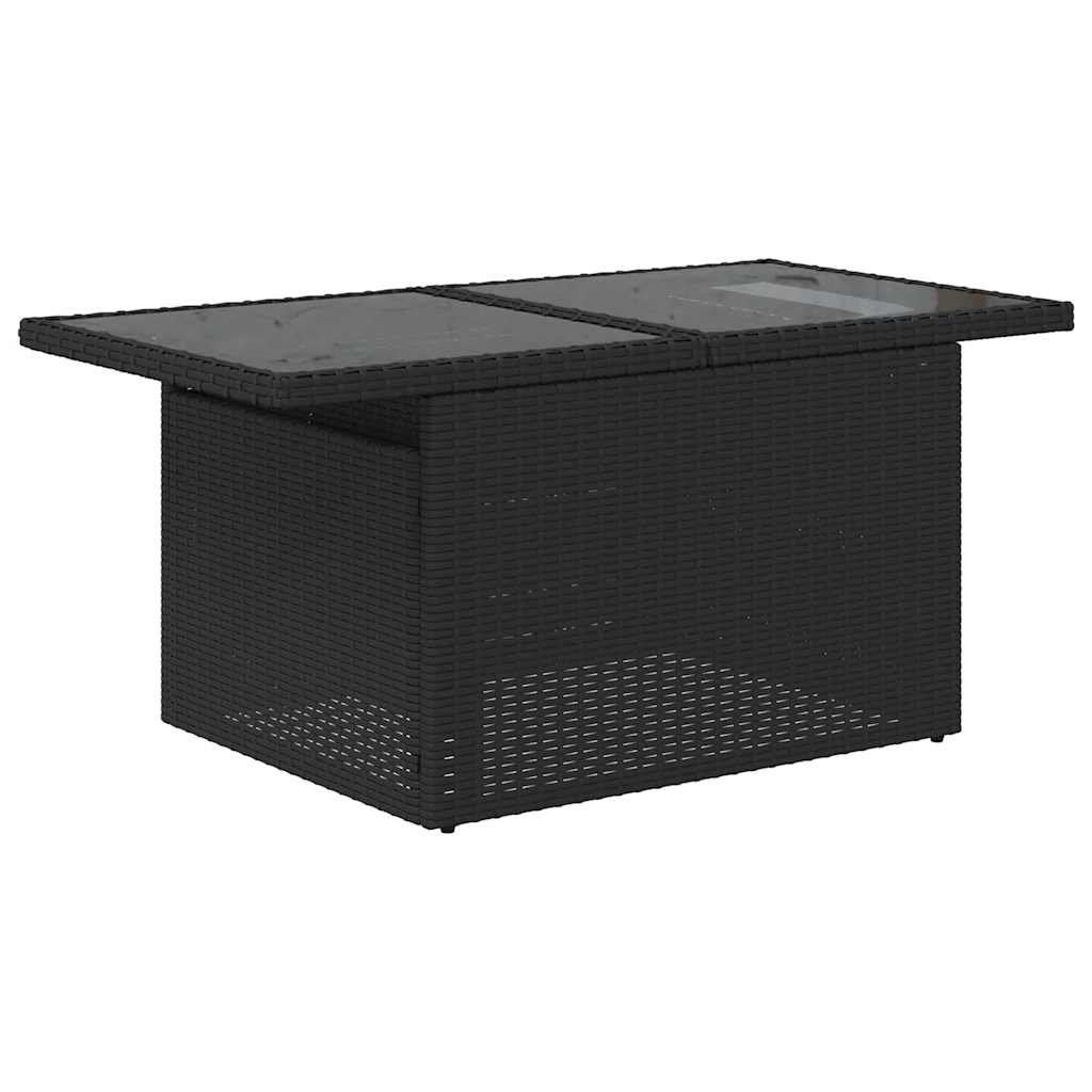 5-dijelna vrtna garnitura od poliratana s jastucima crna 100 x 55 x 73 cm