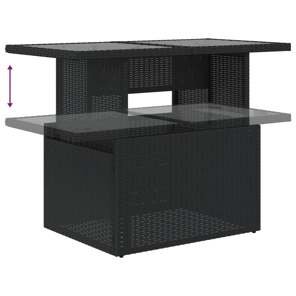 5-dijelna vrtna garnitura od poliratana s jastucima crna 100 x 55 x 73 cm
