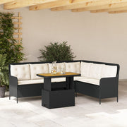 2-dijelna vrtna garnitura od poliratana s jastucima crna 90 x 55 x 40/71 cm