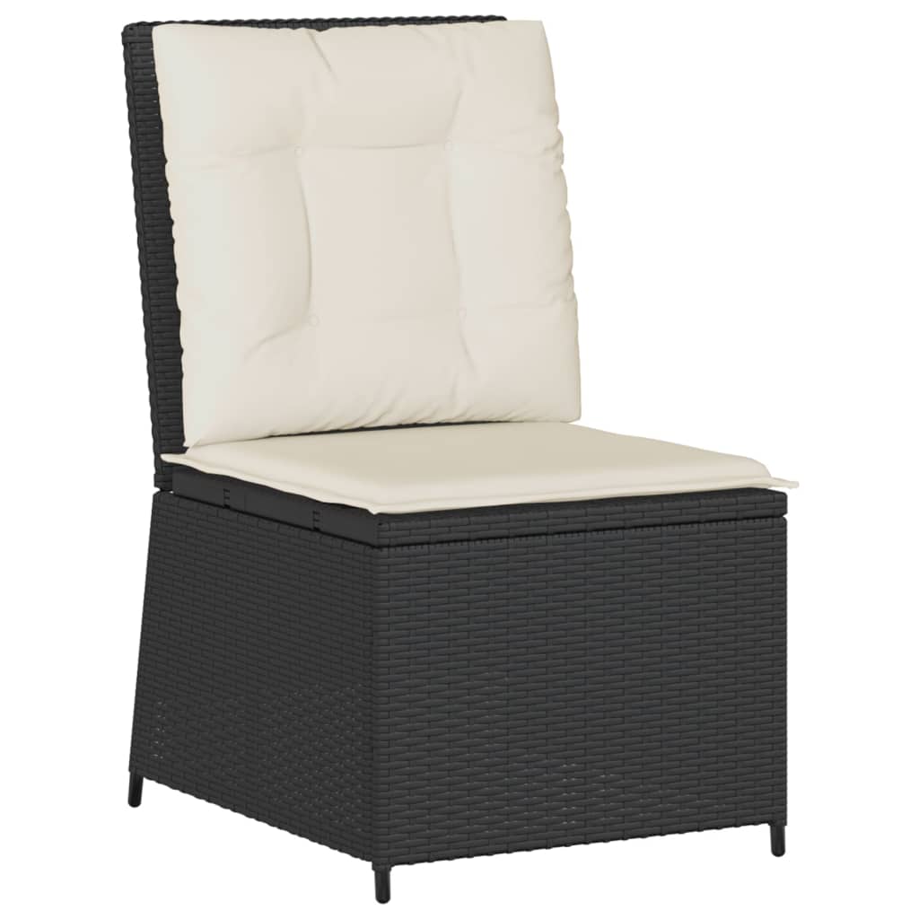 5-dijelna vrtna garnitura od poliratana s jastucima crna 90 x 55 x 71 cm
