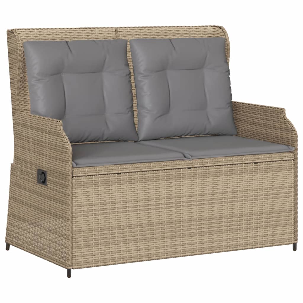 3-dijelna vrtna garnitura od poliratana s jastucima bež 110 x 110 x 40/71 cm