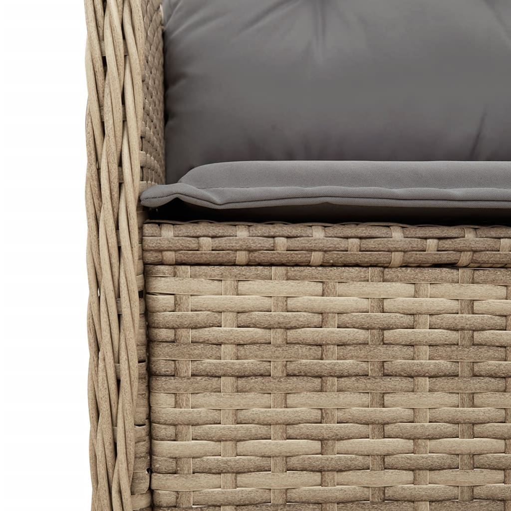 3-dijelna vrtna garnitura od poliratana s jastucima bež 110 x 110 x 40/71 cm