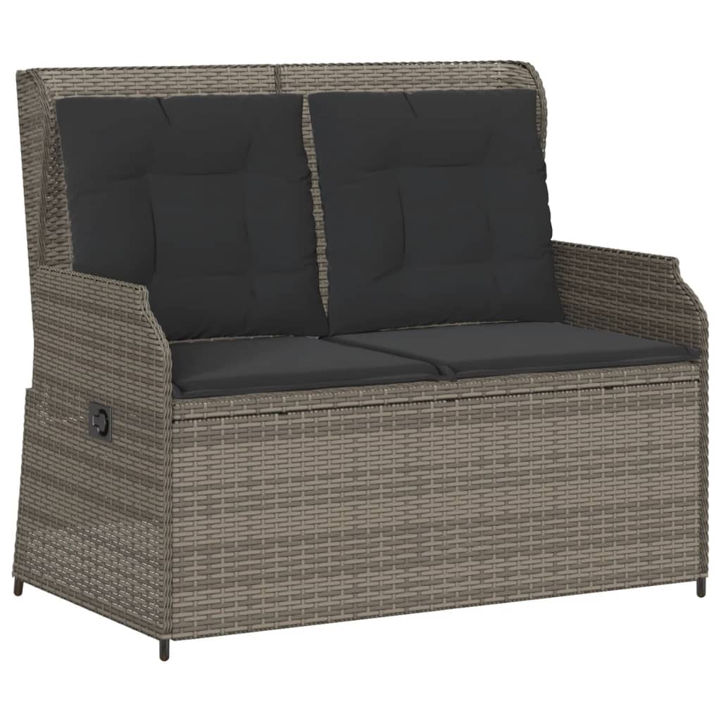 3-dijelna vrtna garnitura od poliratana s jastucima siva 90 x 55 x 40/71 cm