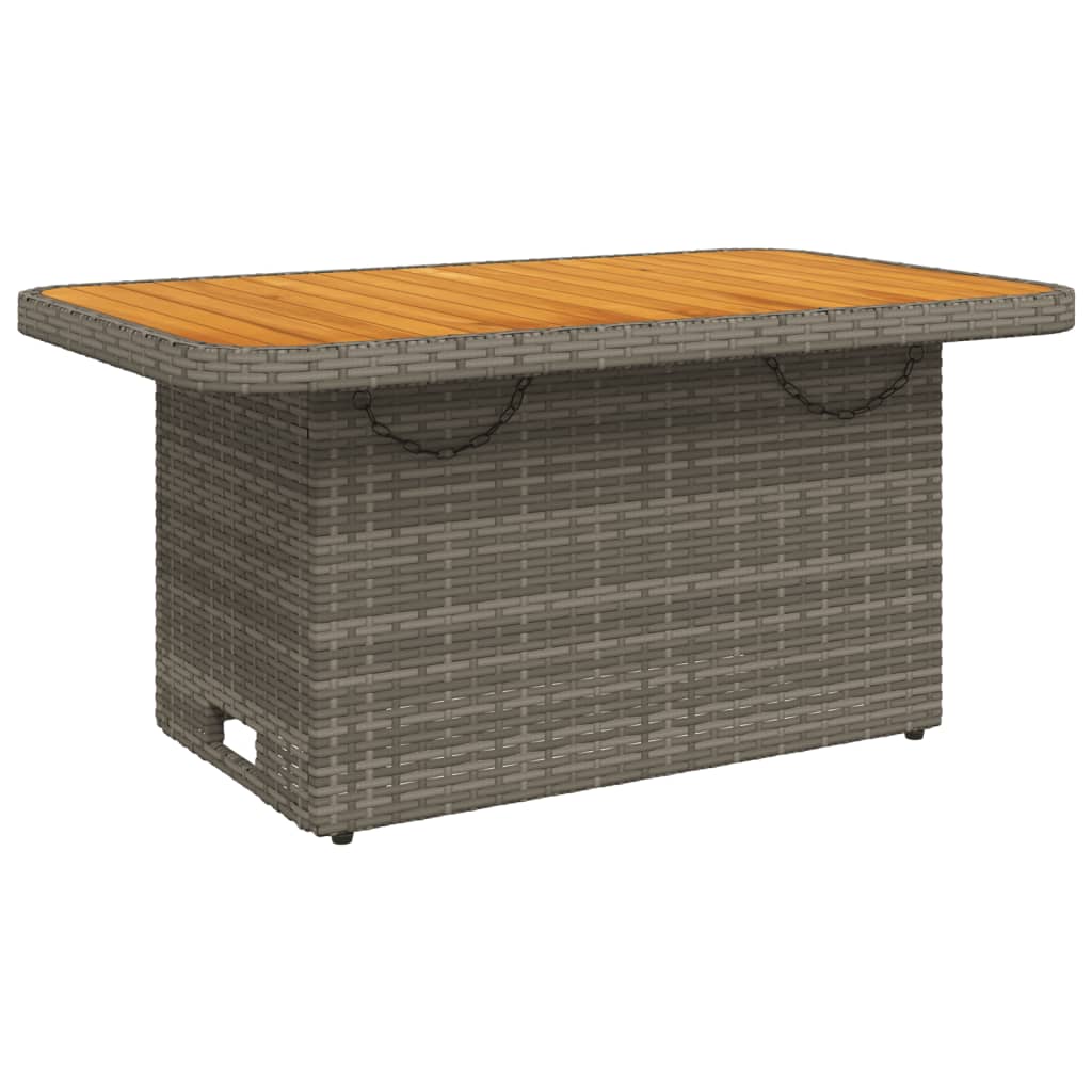 3-dijelna vrtna garnitura od poliratana s jastucima siva 90 x 55 x 40/71 cm