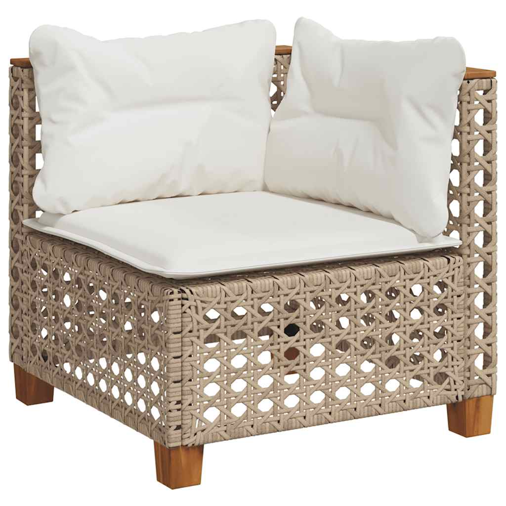 6-dijelni set vrtnih sofa s jastucima bež od poliratana 55 x 55 x 36 cm