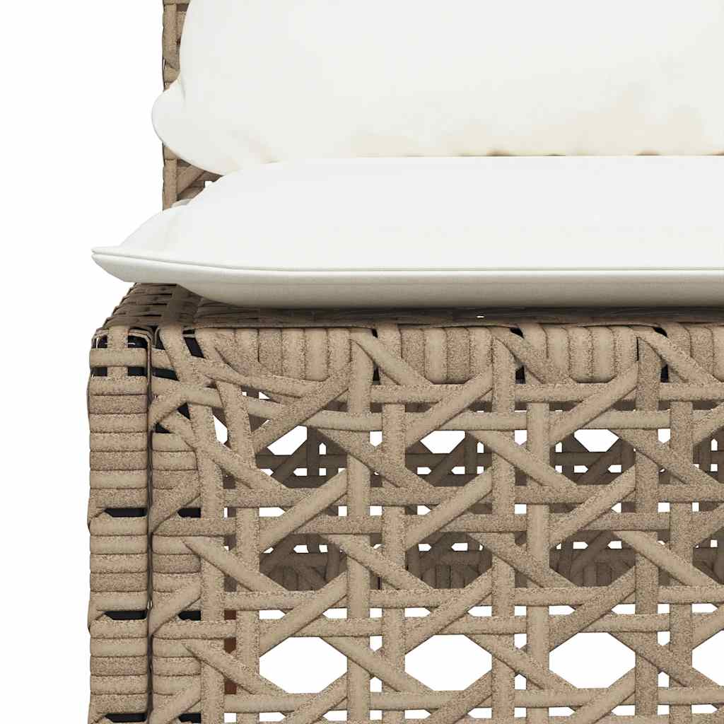 6-dijelni set vrtnih sofa s jastucima bež od poliratana 55 x 55 x 36 cm