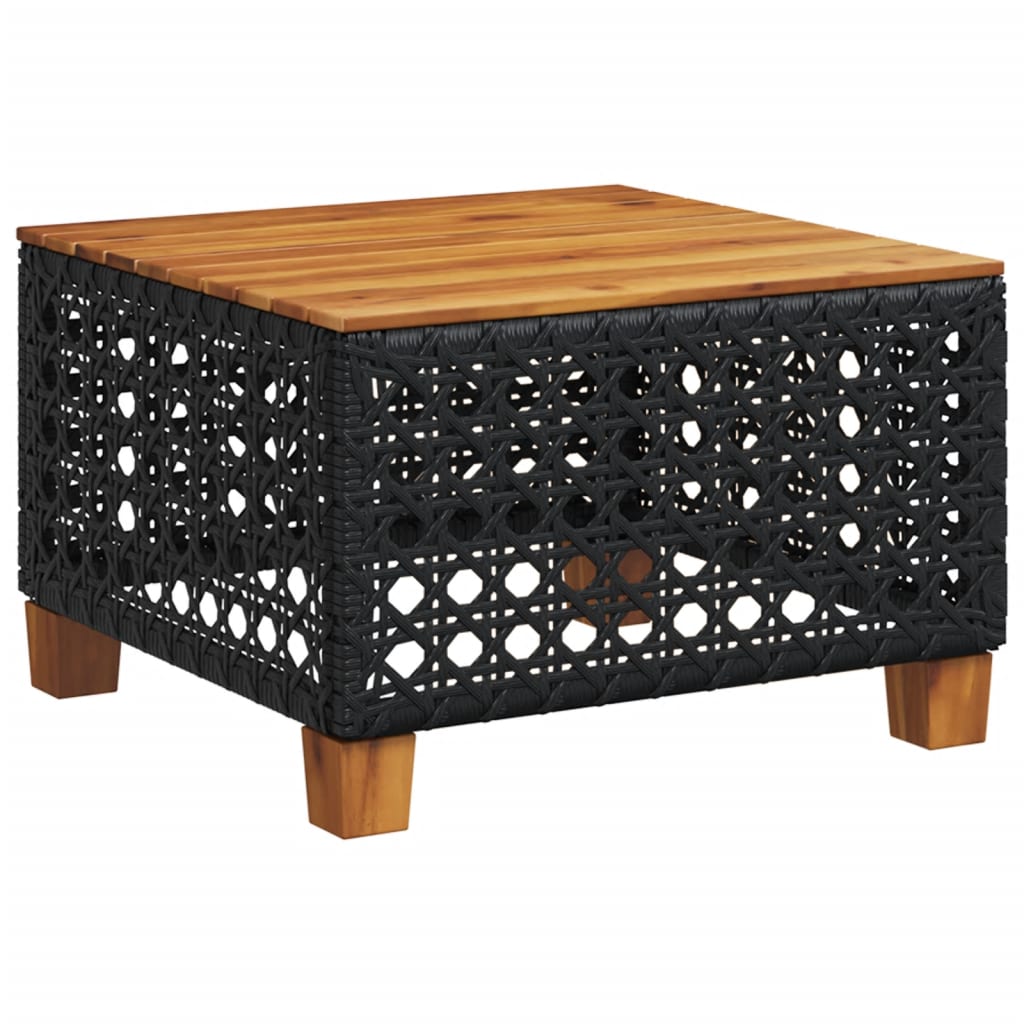 7-dijelni set vrtnih sofa od poliratana s jastucima crni Crna 55 x 55 x 36 cm
