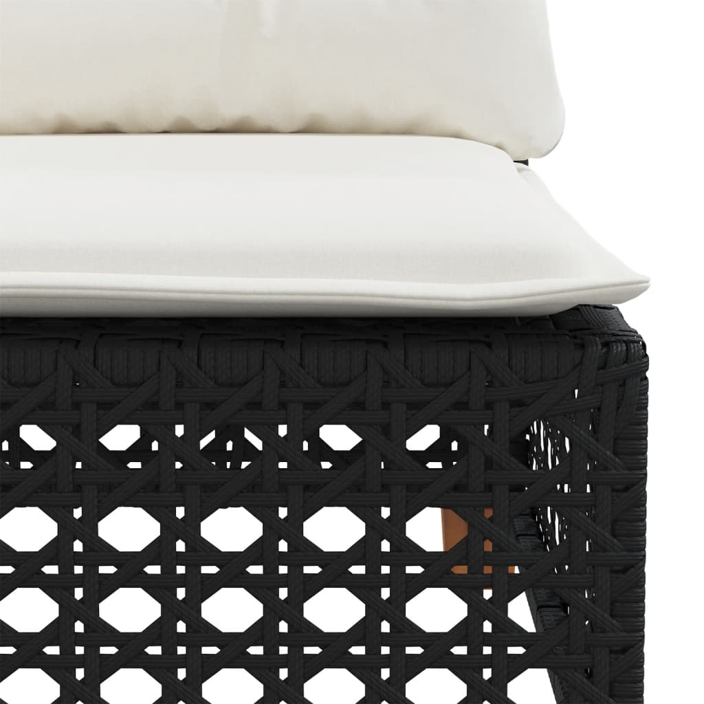 7-dijelni set vrtnih sofa od poliratana s jastucima crni Crna 55 x 55 x 36 cm
