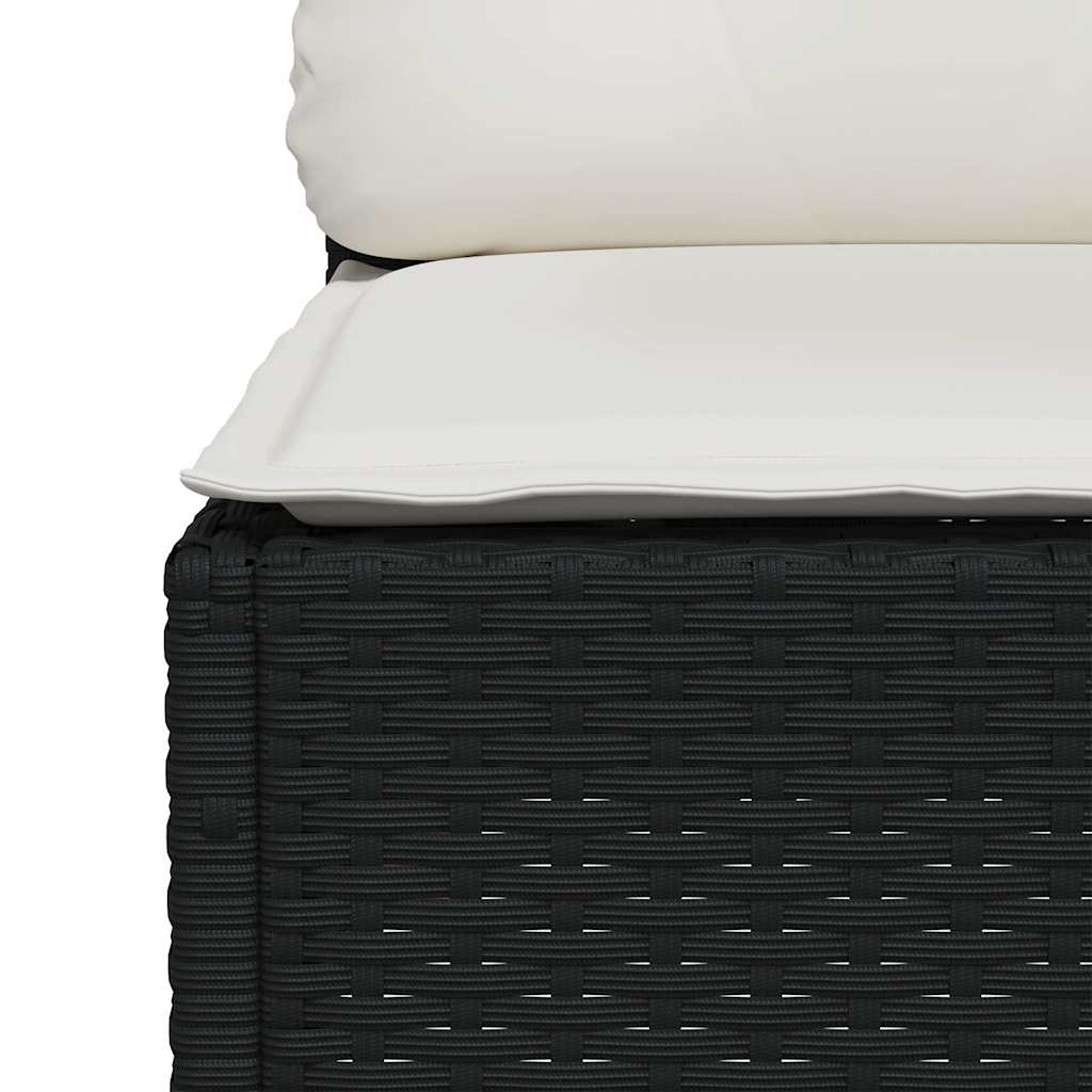 5-dijelna vrtna garnitura od poliratana s jastucima crna 63.5 x 56 x 32 cm
