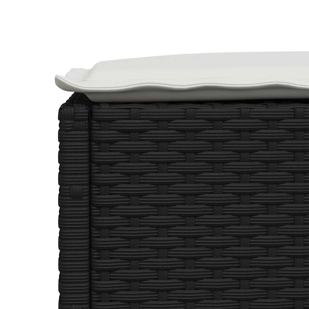 5-dijelna vrtna garnitura od poliratana s jastucima crna 63.5 x 56 x 32 cm