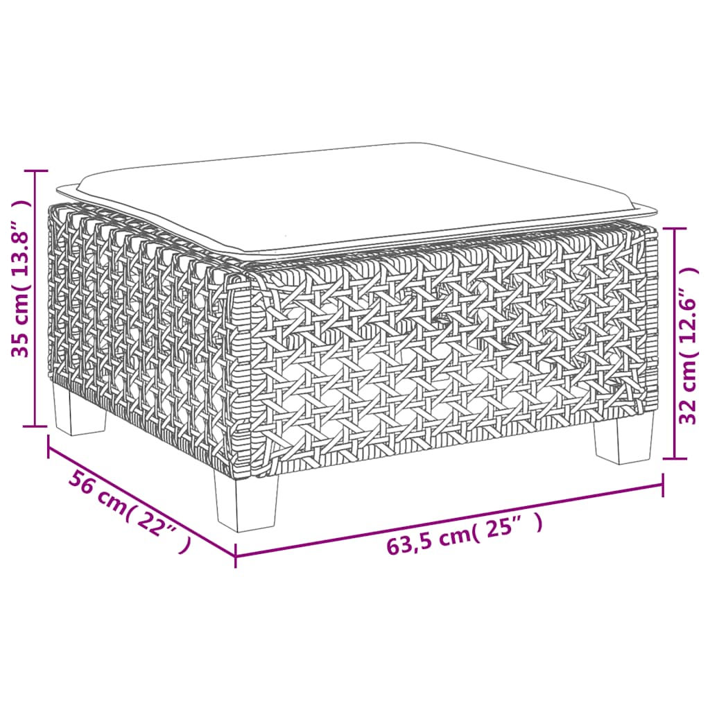 5-dijelni vrtni set sofa s jastucima bež od poliratana 63.5 x 63.5 x 62 cm