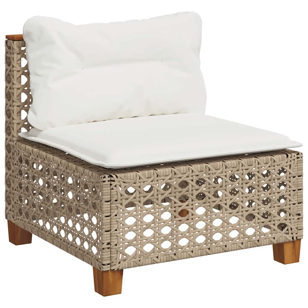 5-dijelni vrtni set sofa s jastucima bež od poliratana 63.5 x 63.5 x 62 cm