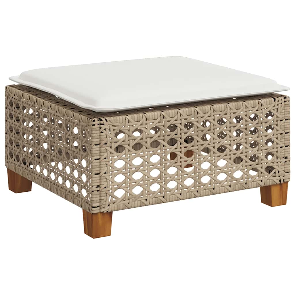 5-dijelni vrtni set sofa s jastucima bež od poliratana 63.5 x 63.5 x 62 cm