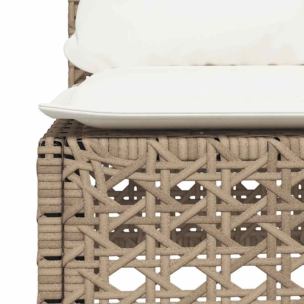 5-dijelni vrtni set sofa s jastucima bež od poliratana 63.5 x 63.5 x 62 cm