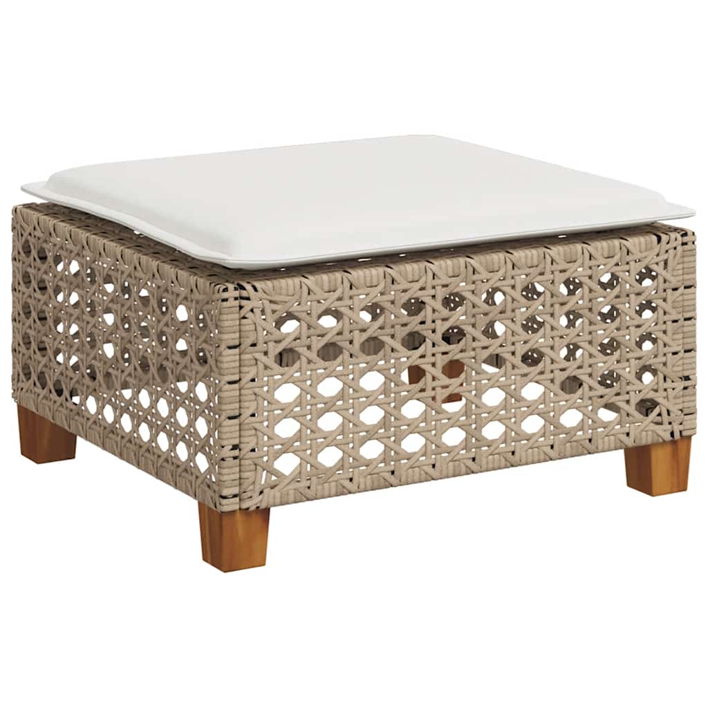 6-dijelni set vrtnih sofa s jastucima bež od poliratana 55 x 55 x 36 cm