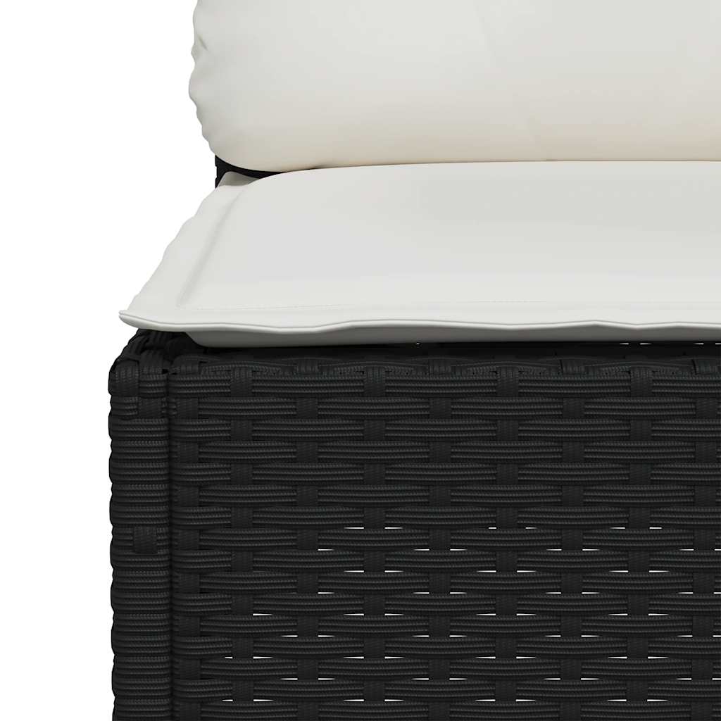 6-dijelni set vrtnih sofa s jastucima crni od poliratana Crna 63.5 x 63.5 x 62 cm
