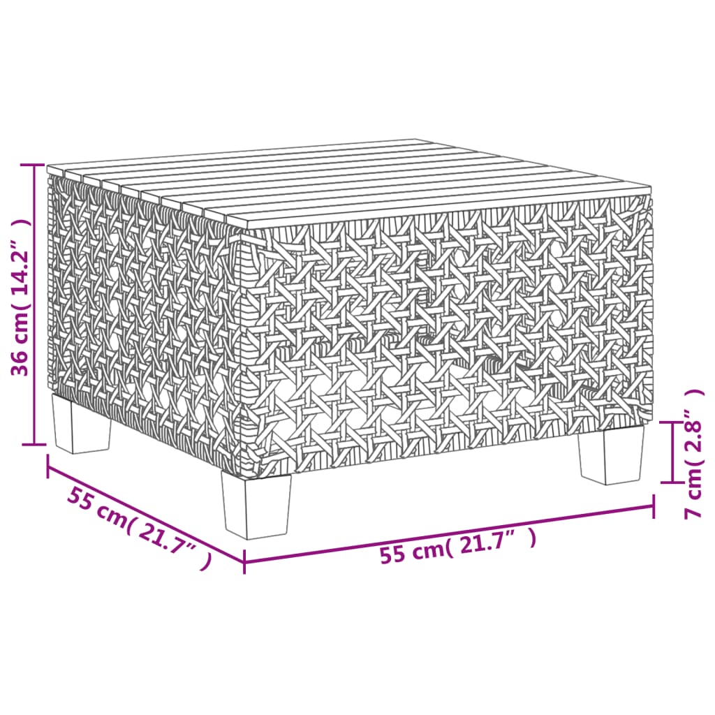 7-dijelni set vrtnih sofa od poliratana s jastucima crni Crna 55 x 55 x 36 cm