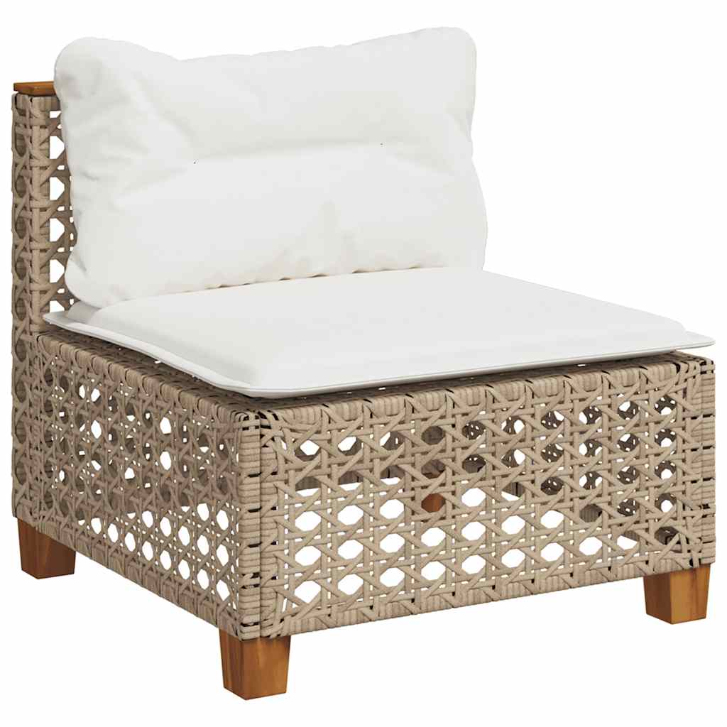 7-dijelni set vrtnih sofa od poliratana s jastucima bež 55 x 55 x 36 cm