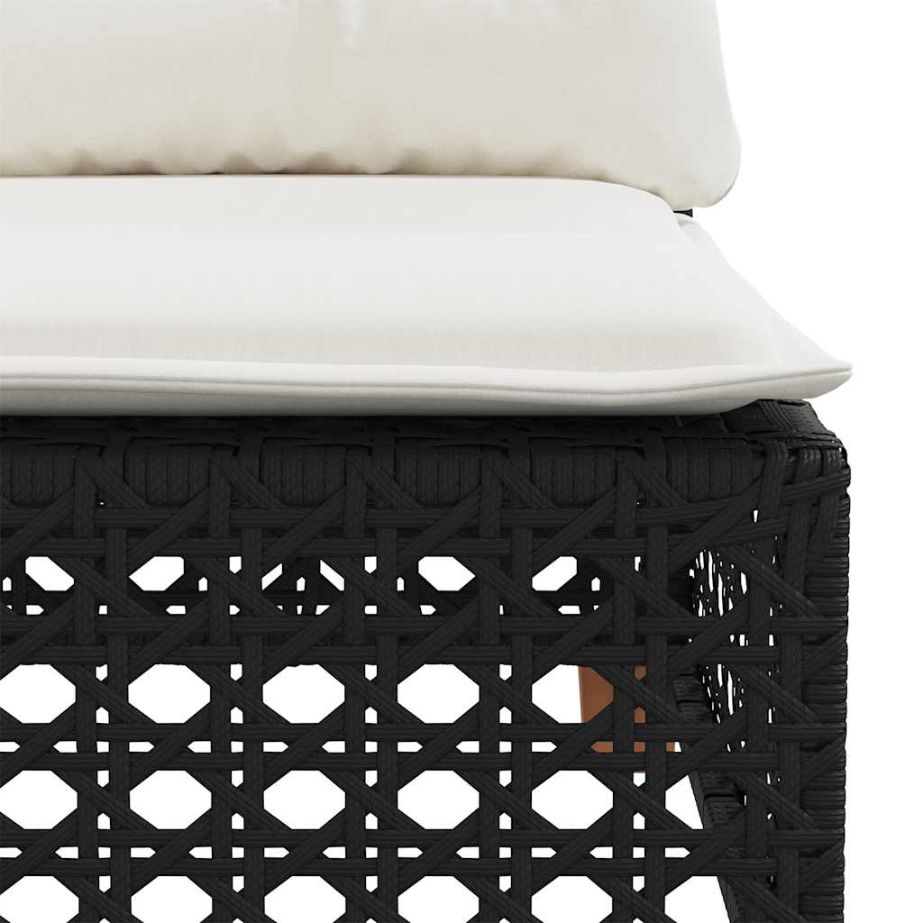 7-dijelni set vrtnih sofa od poliratana s jastucima crni Crna 63.5 x 63.5 x 62 cm