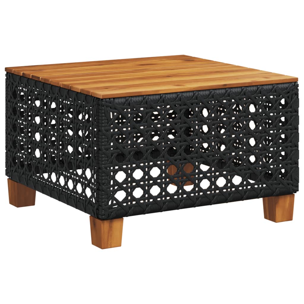 7-dijelni set vrtnih sofa od poliratana s jastucima crni Crna 55 x 55 x 36 cm