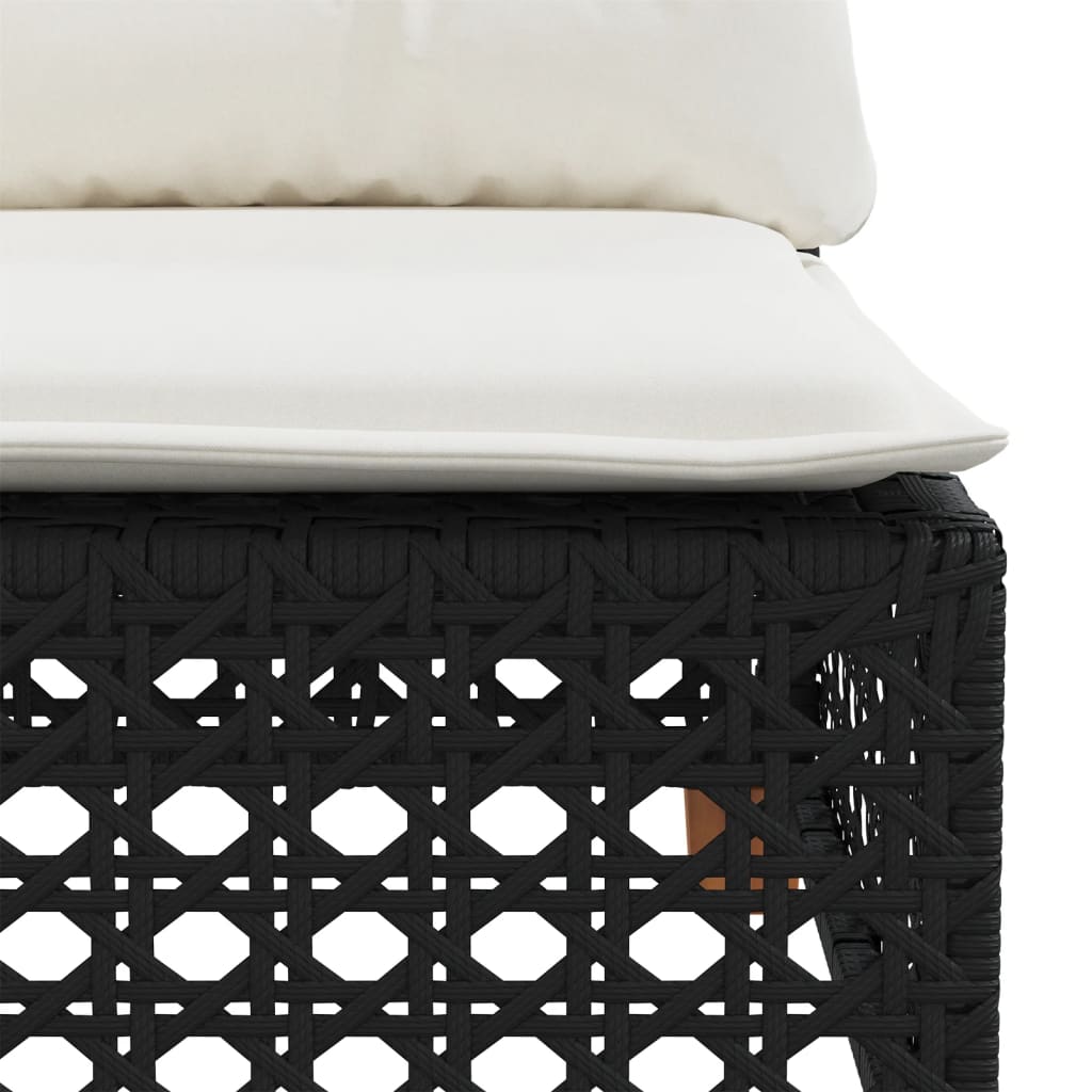 7-dijelni set vrtnih sofa od poliratana s jastucima crni Crna 55 x 55 x 36 cm