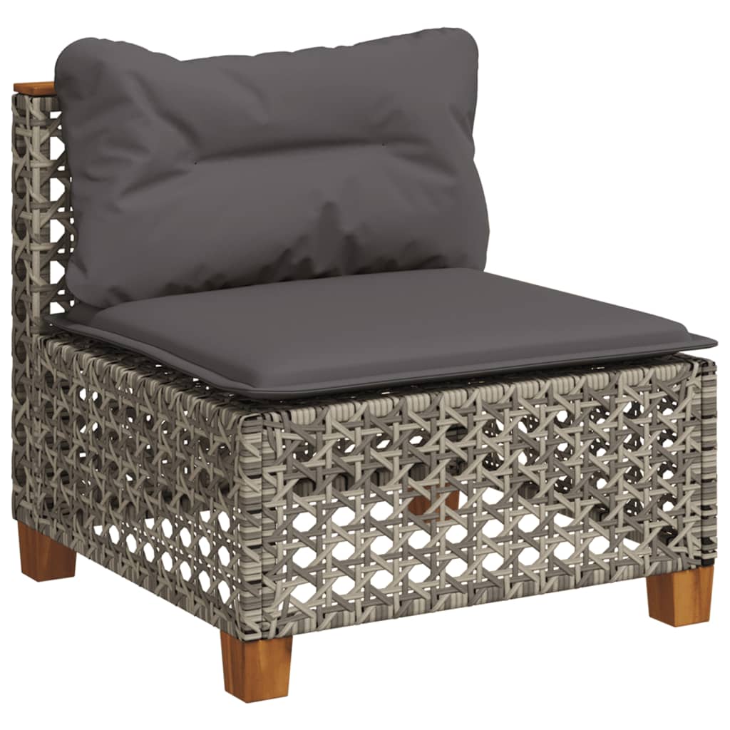 7-dijelni set vrtnih sofa sivi od poliratana Siva 55 x 55 x 36 cm