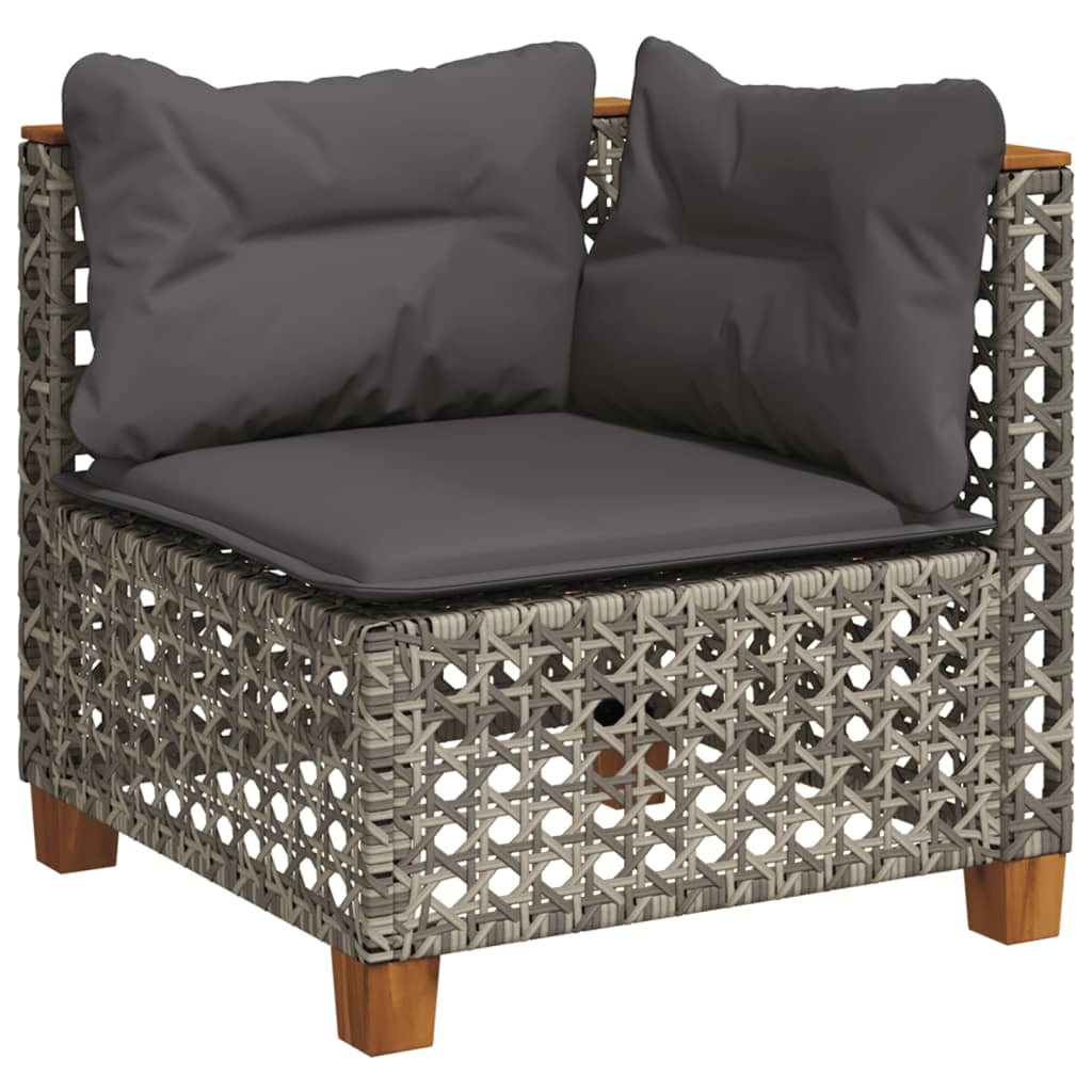 7-dijelni set vrtnih sofa sivi od poliratana Siva 55 x 55 x 36 cm