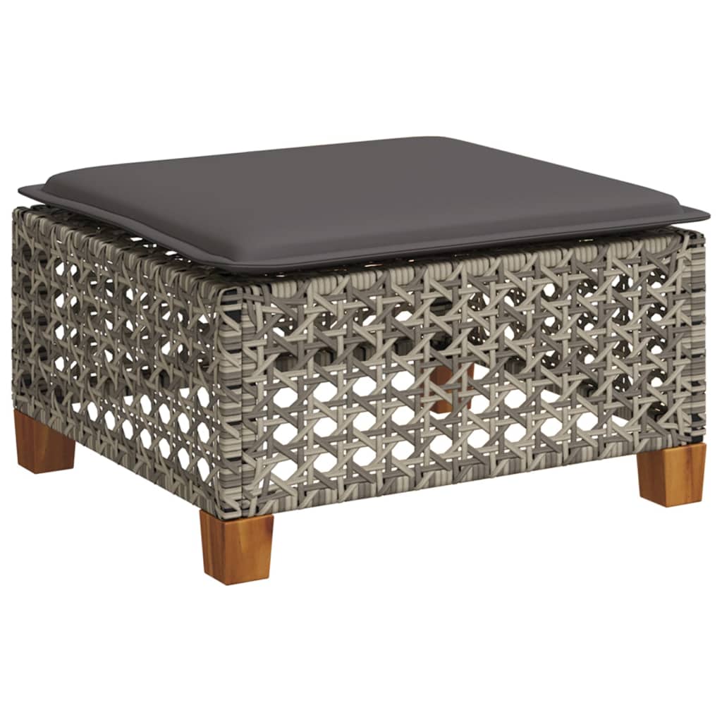 7-dijelni set vrtnih sofa sivi od poliratana Siva 55 x 55 x 36 cm