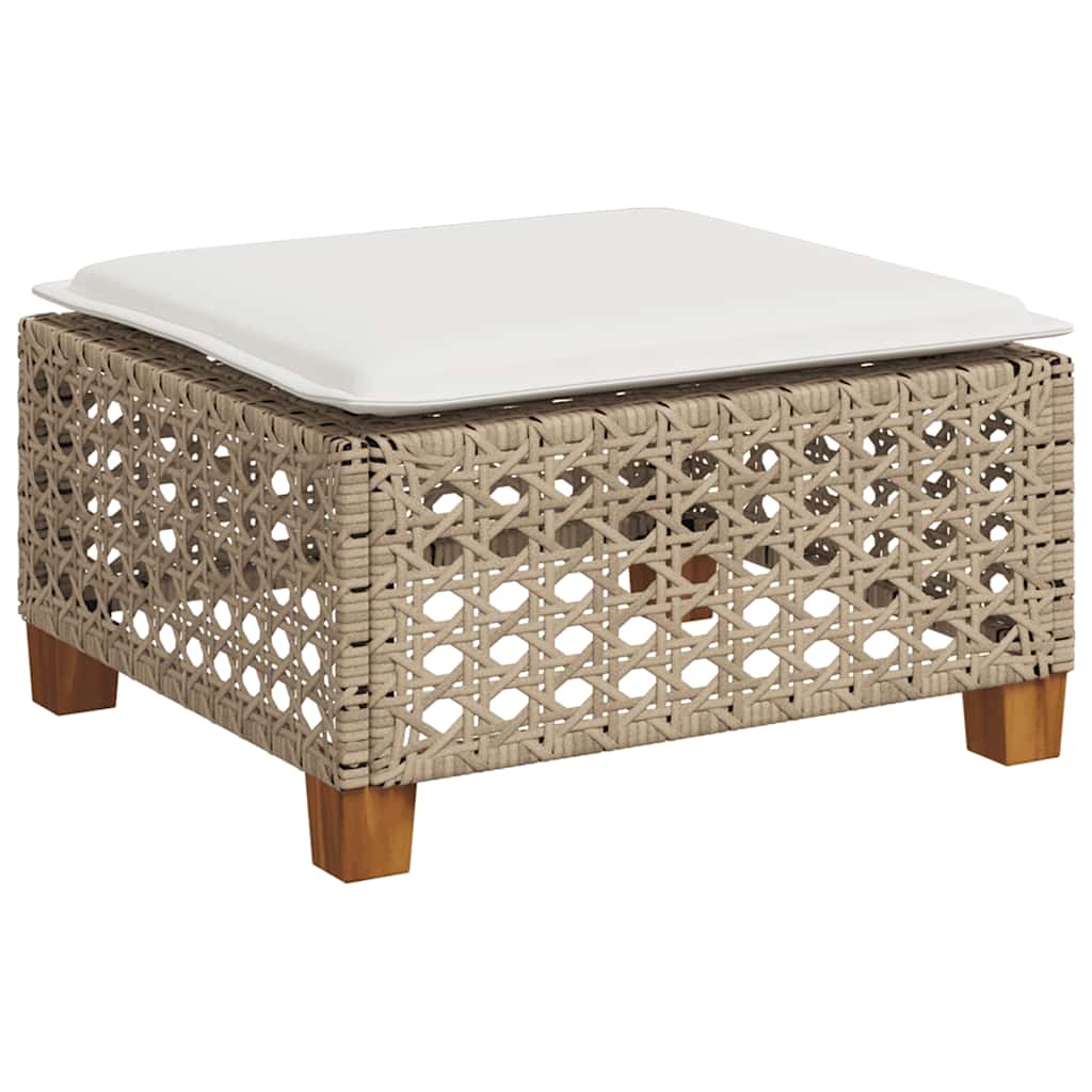 7-dijelni set vrtnih sofa od poliratana s jastucima bež 55 x 55 x 36 cm
