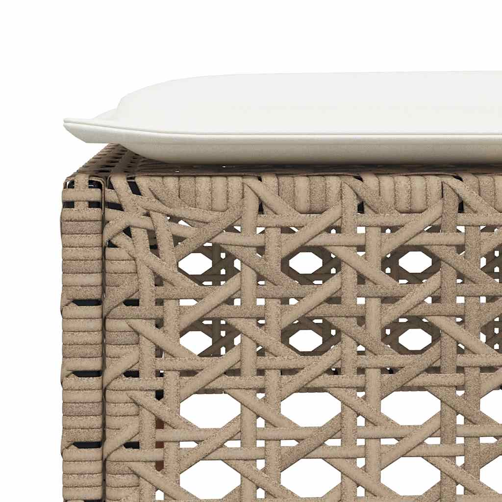 7-dijelni set vrtnih sofa od poliratana s jastucima bež 55 x 55 x 36 cm