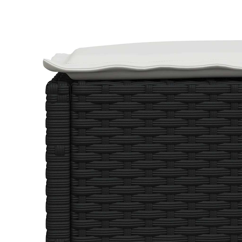 6-dijelni set vrtnih sofa s jastucima crni od poliratana Crna 63.5 x 56 x 32 cm