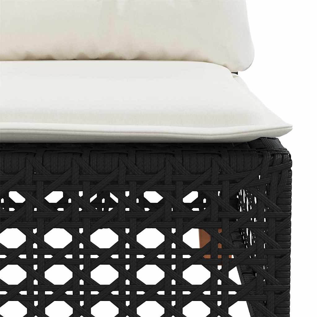 7-dijelni set vrtnih sofa od poliratana s jastucima crni Crna 63.5 x 63.5 x 62 cm