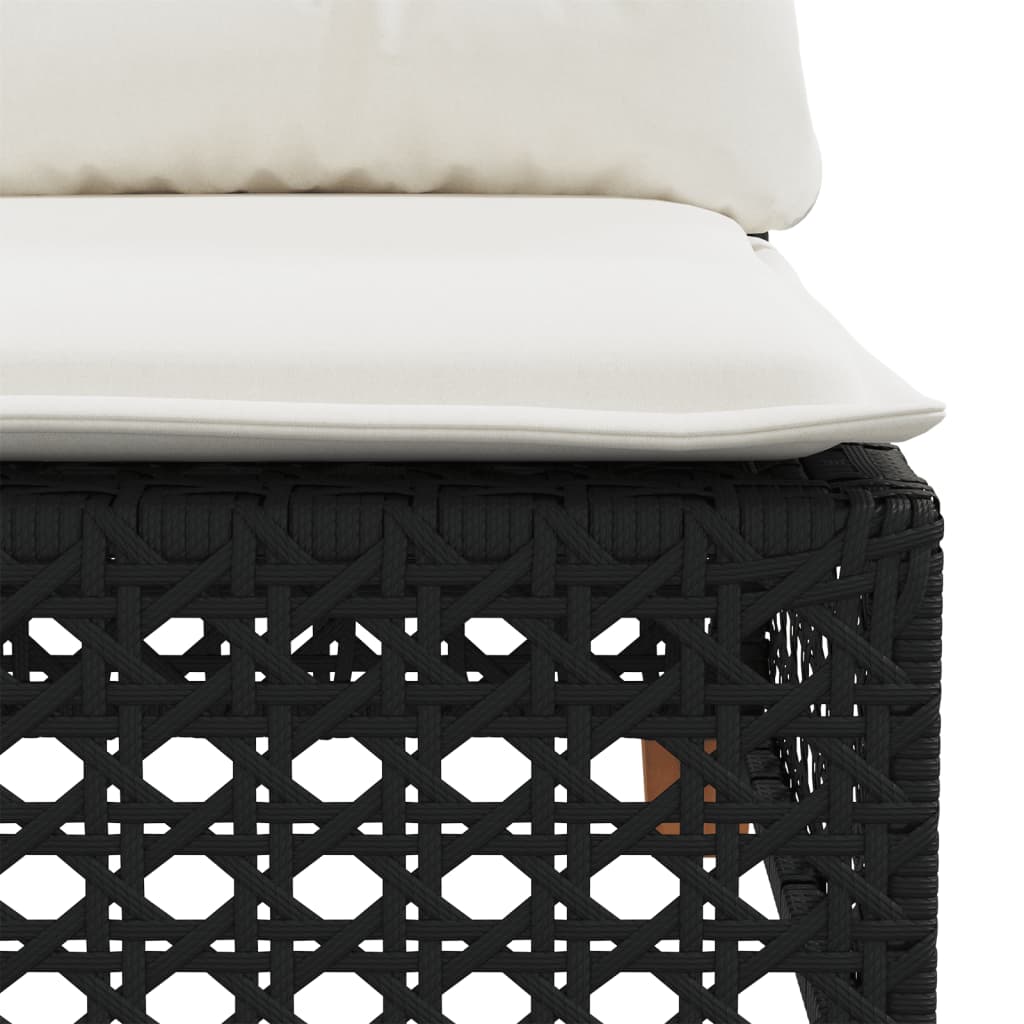 9-dijelni set vrtnih sofa s jastucima crni od poliratana Crna 63.5 x 63.5 x 62 cm