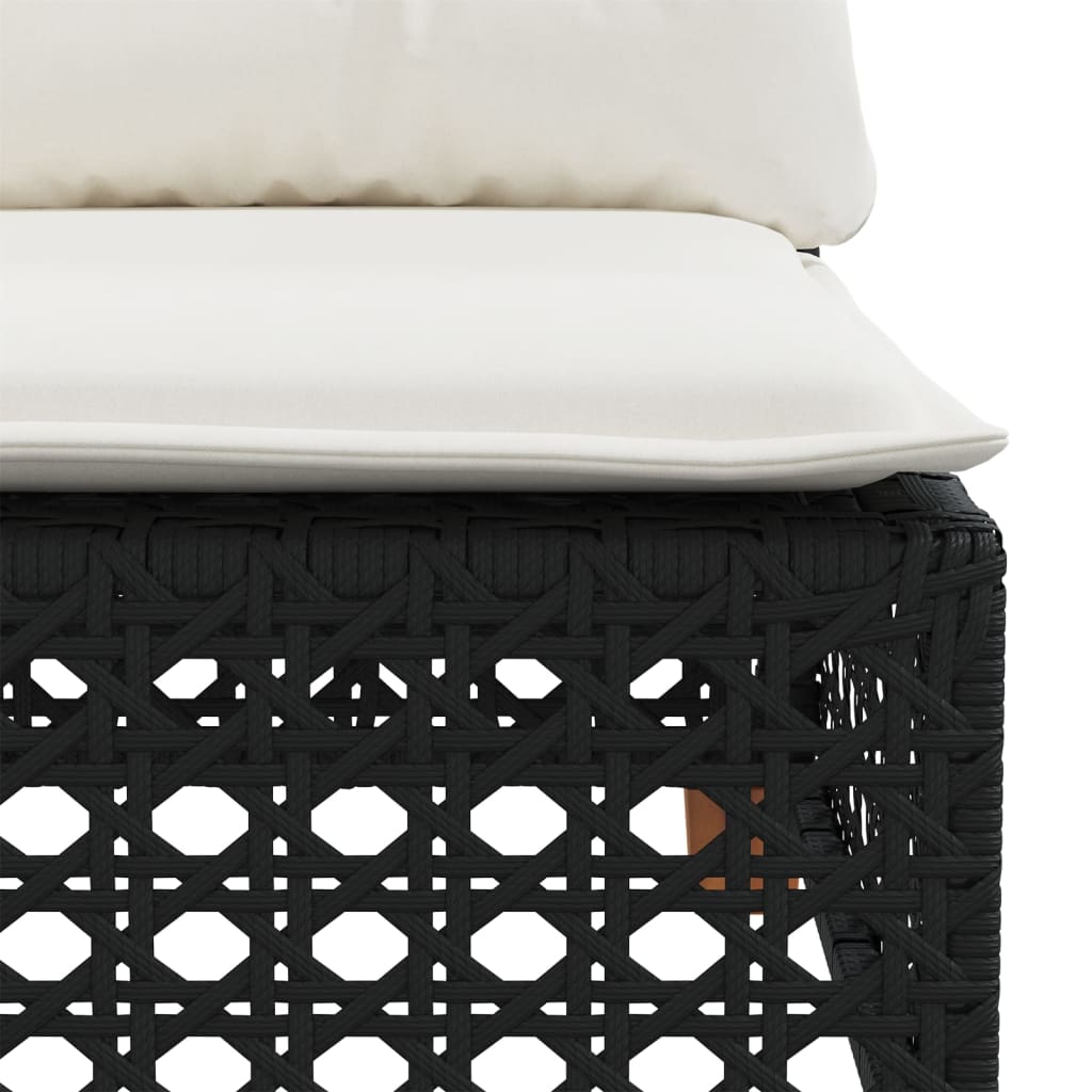 10-dijelni set vrtnih sofa s jastucima crni od poliratana Crna 55 x 55 x 36 cm