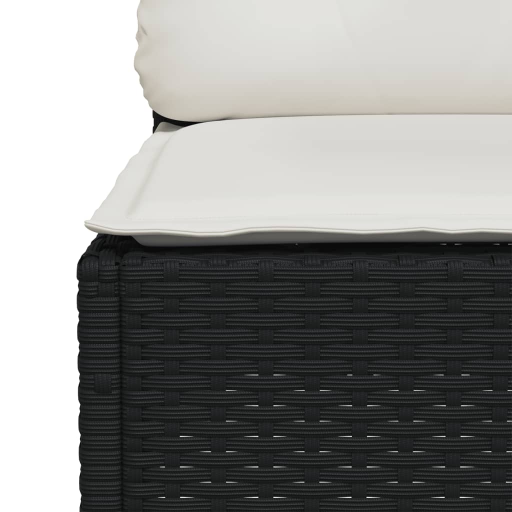 10-dijelni set vrtnih sofa s jastucima crni od poliratana Crna 63.5 x 63.5 x 62 cm