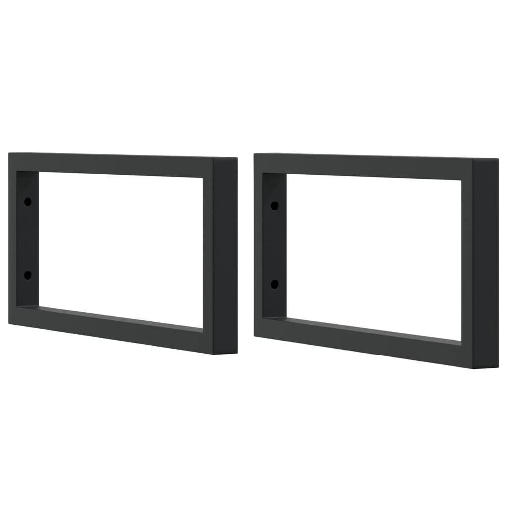 Nosači polica za umivaonik 2 kom crni pravokutni čelični Crna 20 x 45 cm