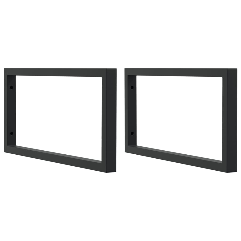 Nosači polica za umivaonik 2 kom crni pravokutni čelični Crna 25 x 55 cm