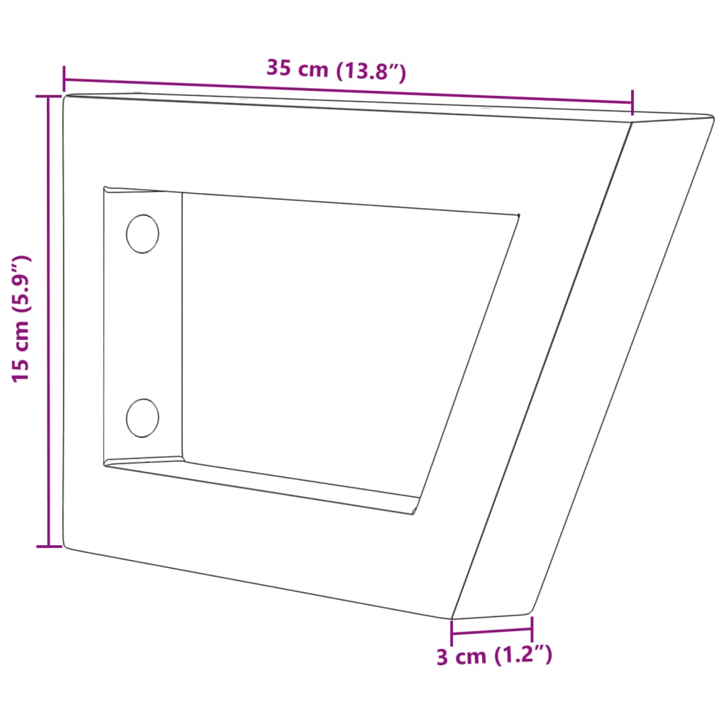 Nosači polica za umivaonik 2 kom crni trapezni čelični Crna 15 x 35 cm