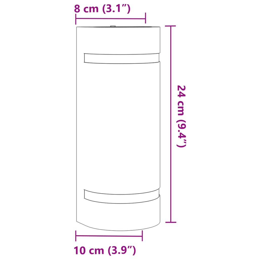 Vanjska zidna svjetiljka crna od lijevanog aluminija 80 x 100 x 240 mm