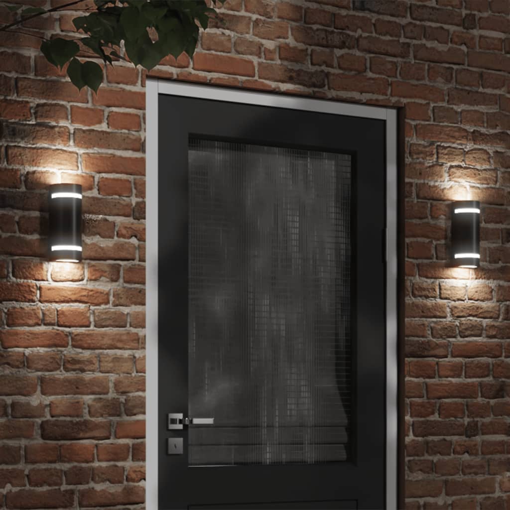 Vanjska zidna svjetiljka crna od lijevanog aluminija 80 x 100 x 240 mm
