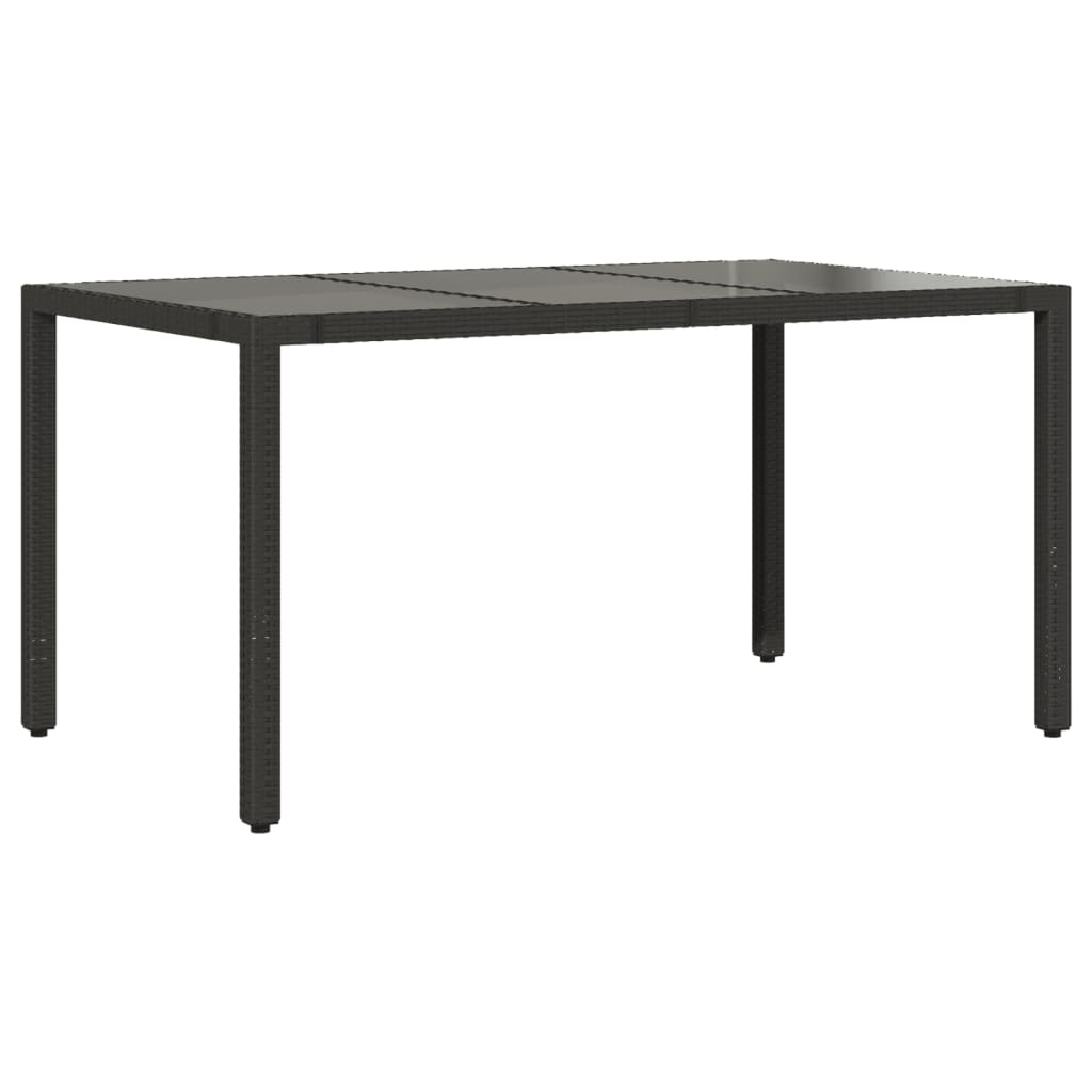 5-dijelni vrtni blagovaonski set s jastucima od poliratana crni Crna 150 x 90 x 75 cm