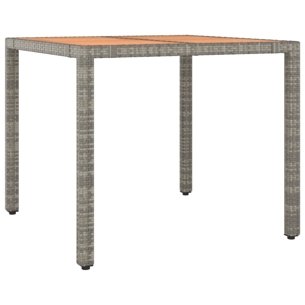 5-dijelni vrtni blagovaonski set sivi od poliratana Siva 90 x 90 x 75 cm