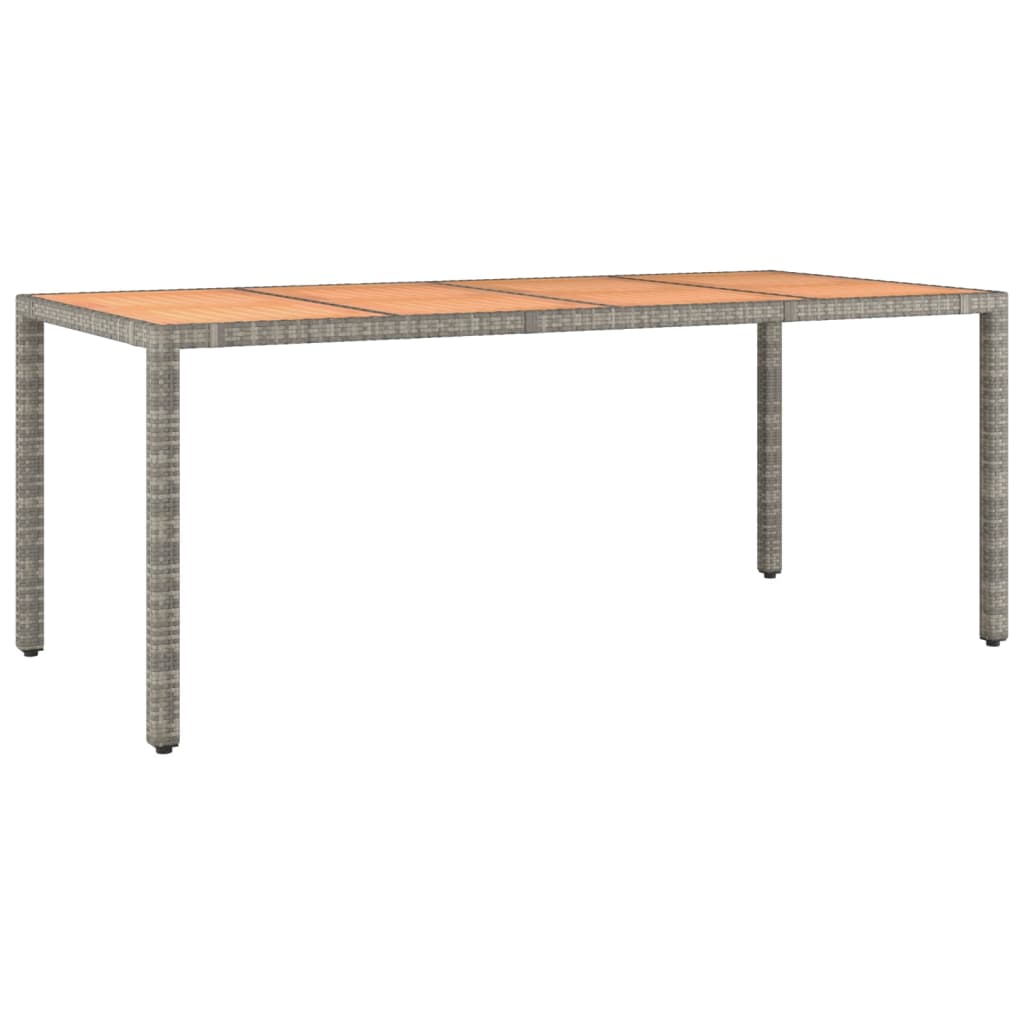 9-dijelni vrtni blagovaonski set sivi od poliratana Siva 190 x 90 x 75 cm