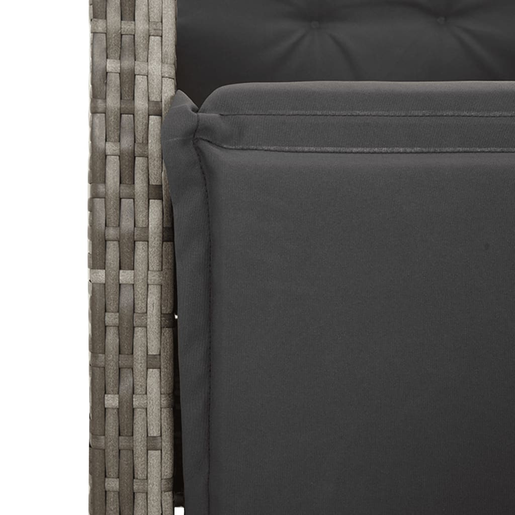 9-dijelni vrtni blagovaonski set sivi od poliratana Siva 190 x 90 x 75 cm