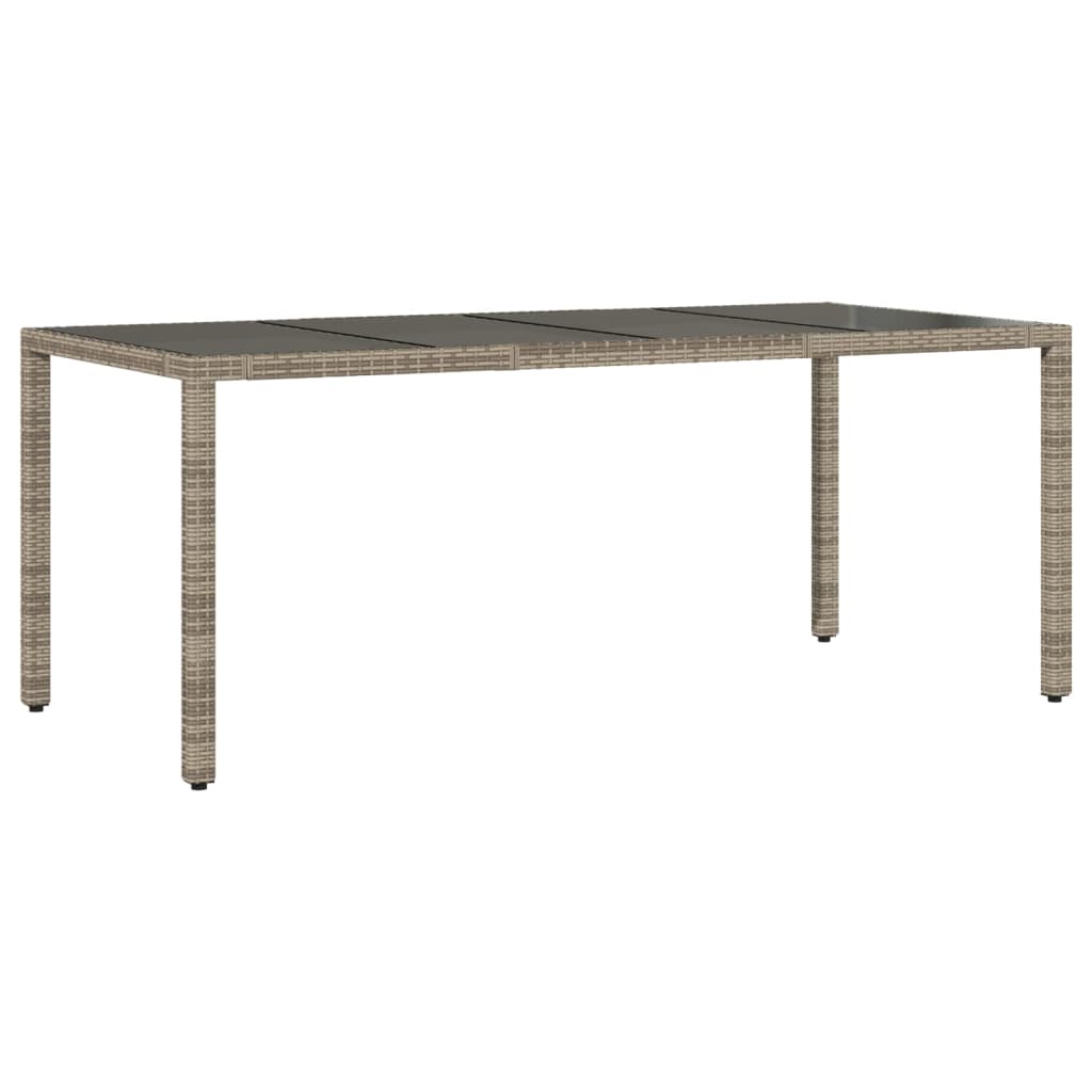 9-dijelni vrtni blagovaonski set sivi od poliratana Siva 190 x 90 x 75 cm