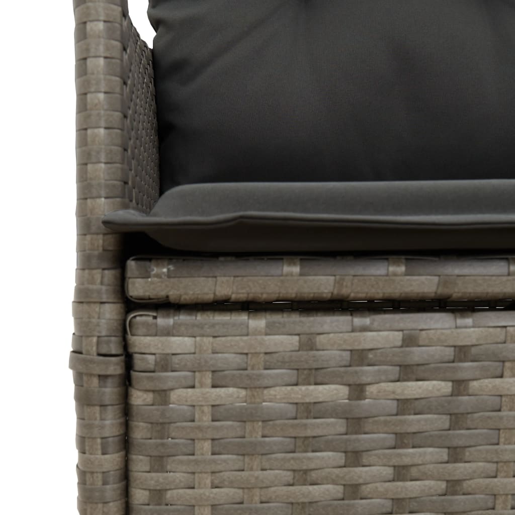 9-dijelni vrtni blagovaonski set sivi od poliratana Siva 190 x 90 x 75 cm