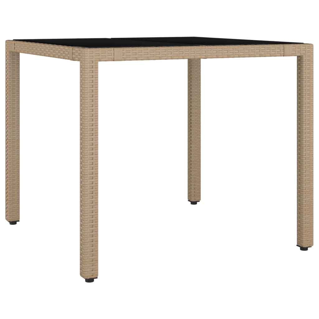 3-dijelni bistro set s jastucima bež od poliratana 90 x 90 x 75 cm