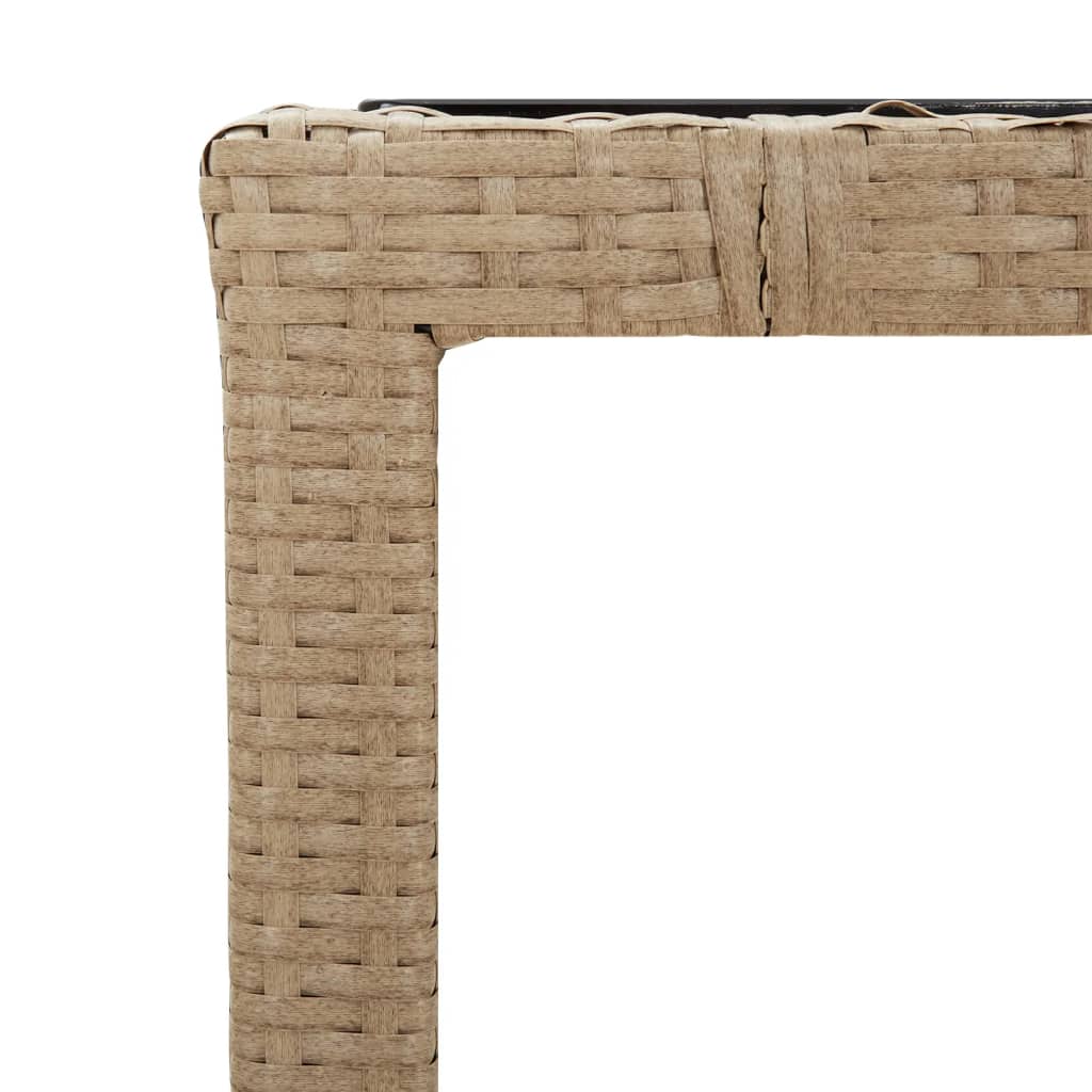 3-dijelni bistro set s jastucima bež od poliratana 90 x 90 x 75 cm
